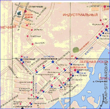 Transport carte de Krasnoiarsk