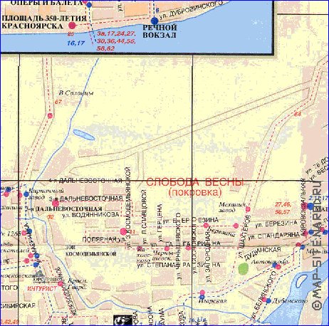 Transport carte de Krasnoiarsk