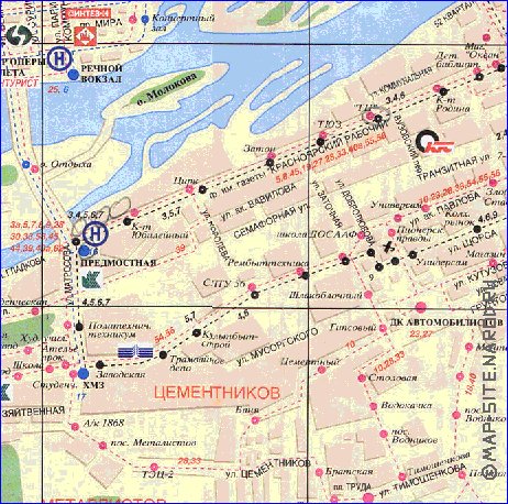 Transport carte de Krasnoiarsk