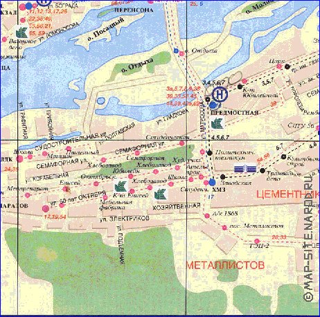 Transporte mapa de Krasnoyarsk