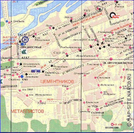 Transport carte de Krasnoiarsk