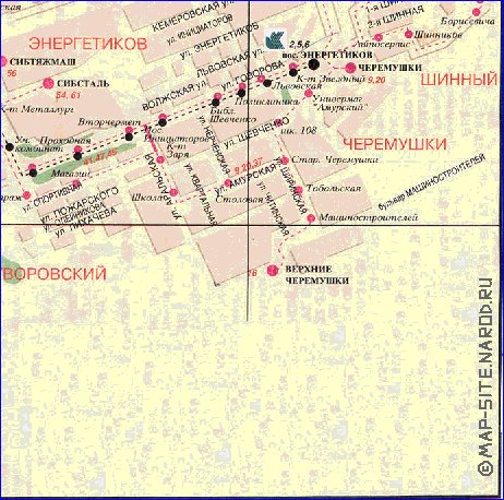 Transport carte de Krasnoiarsk