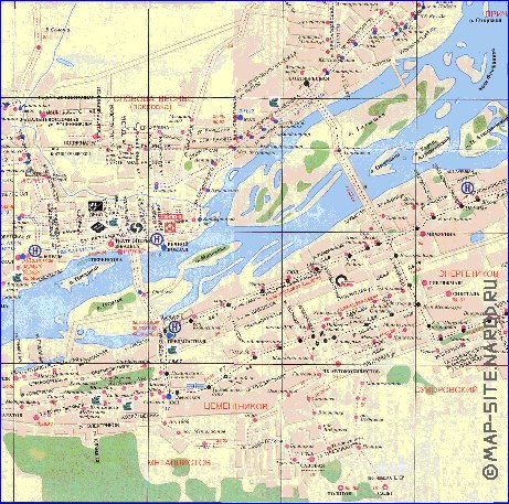 Transporte mapa de Krasnoyarsk