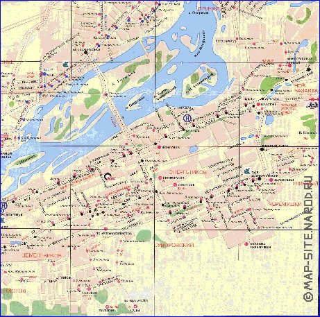 Transporte mapa de Krasnoyarsk