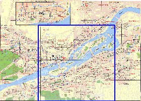 Transporte mapa de Krasnoyarsk