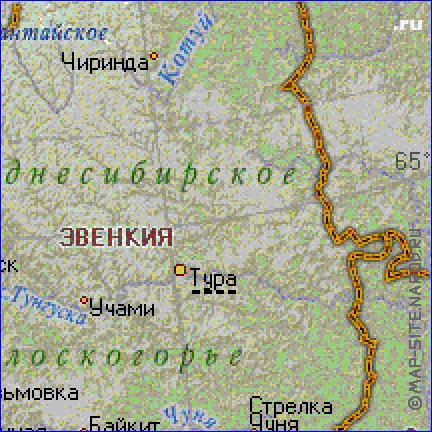 carte de Krai de Krasnoiarsk