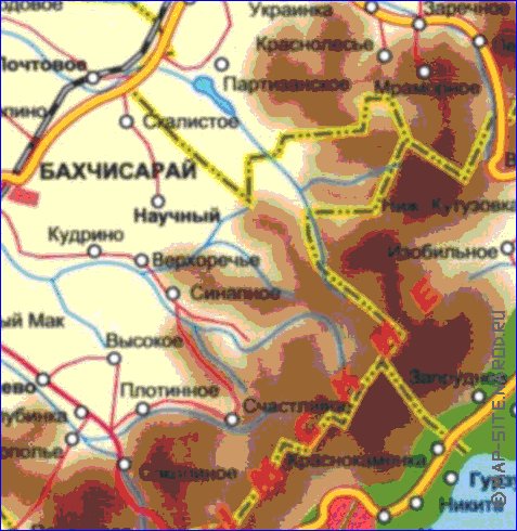 Administrativa mapa de Crimeia