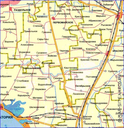 Administrativa mapa de Crimeia