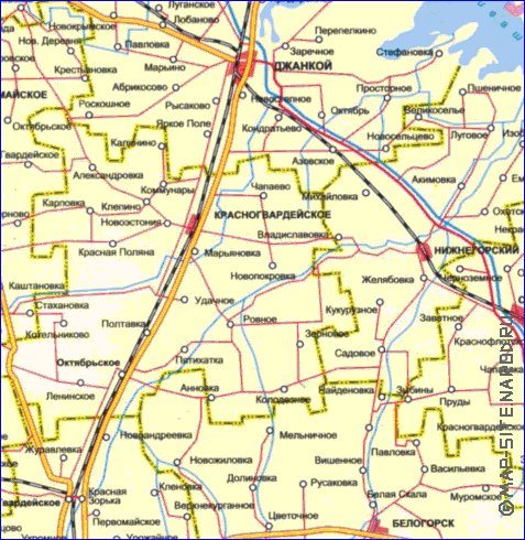 Administrativa mapa de Crimeia