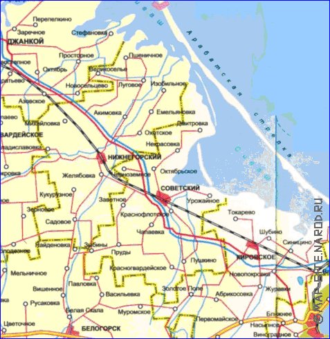 Administrativa mapa de Crimeia