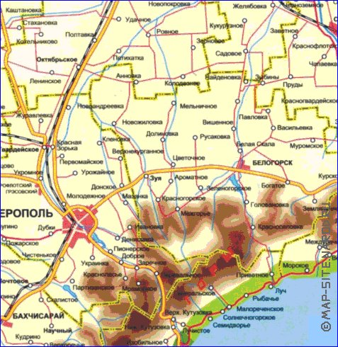 Administrativa mapa de Crimeia