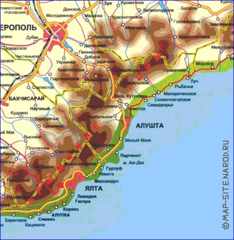 Administrativa mapa de Crimeia