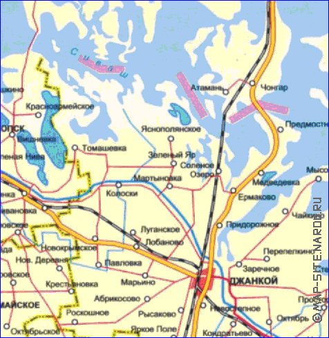 Administrativa mapa de Crimeia