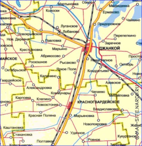 Administrativa mapa de Crimeia