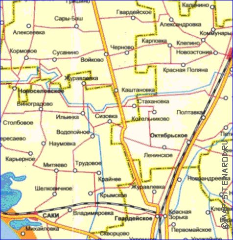 Administrativa mapa de Crimeia