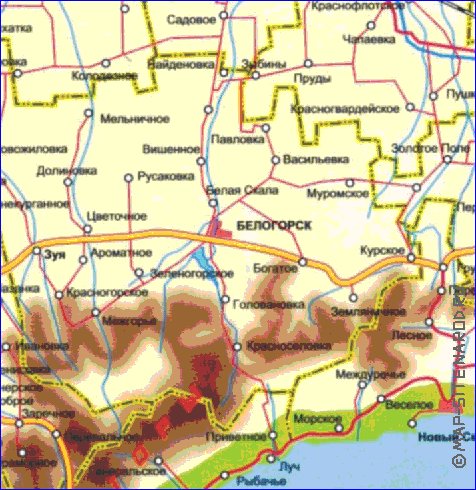 Administrativa mapa de Crimeia