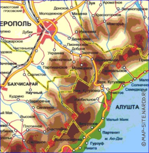 Administrativa mapa de Crimeia