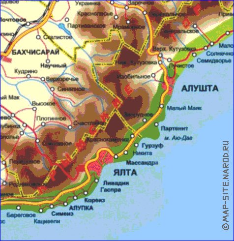 Administrativa mapa de Crimeia