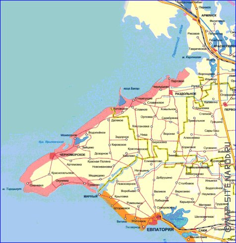 Administrativa mapa de Crimeia