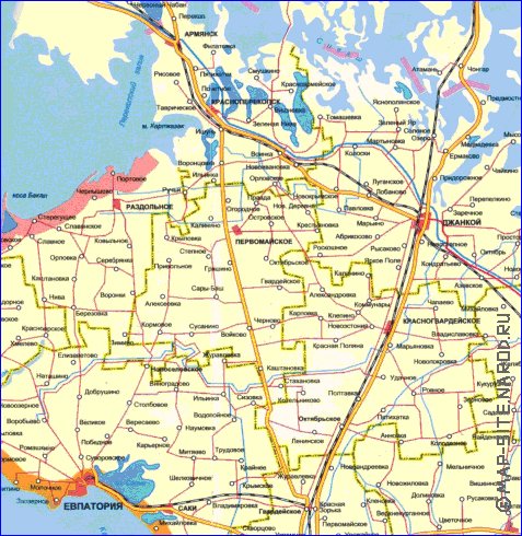 Administrativa mapa de Crimeia