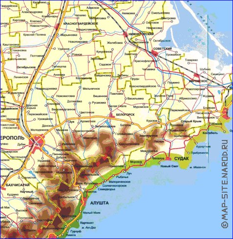 Administrativa mapa de Crimeia