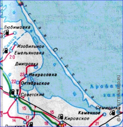 mapa de de estradas Crimeia