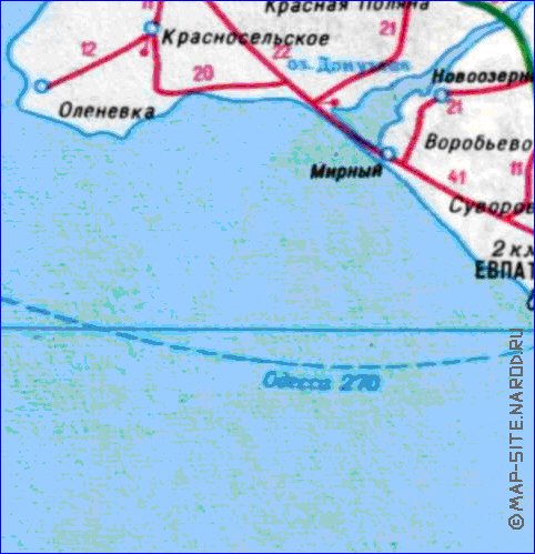 mapa de de estradas Crimeia