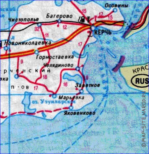 mapa de de estradas Crimeia