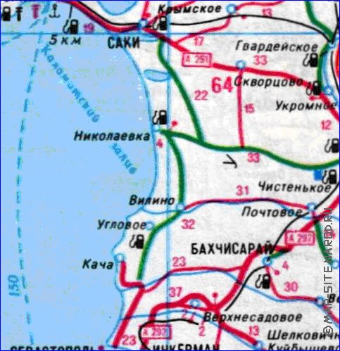mapa de de estradas Crimeia