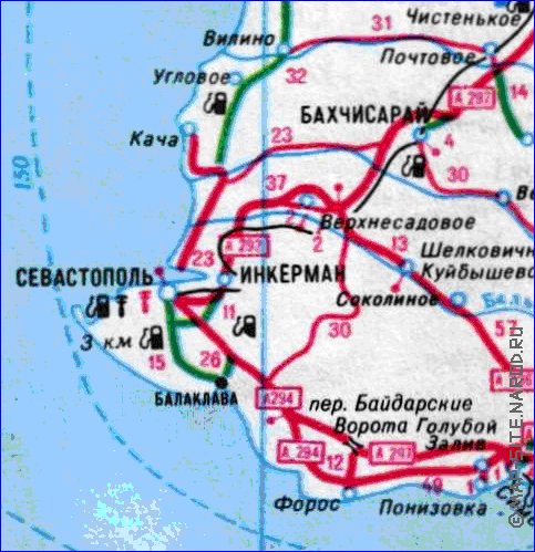carte de des routes Crimee
