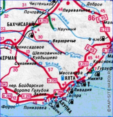 carte de des routes Crimee