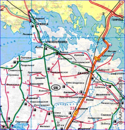 mapa de de estradas Crimeia