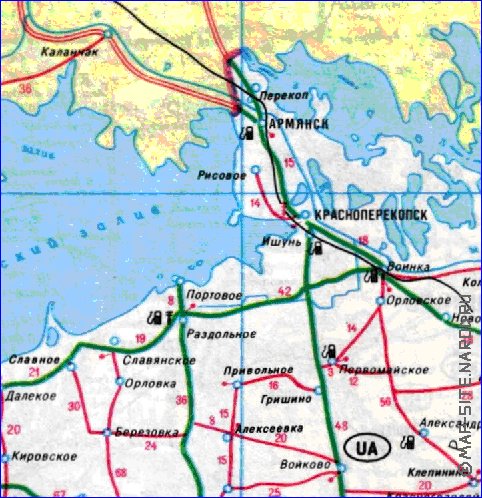 mapa de de estradas Crimeia