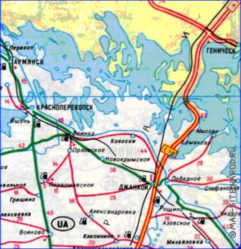 mapa de de estradas Crimeia