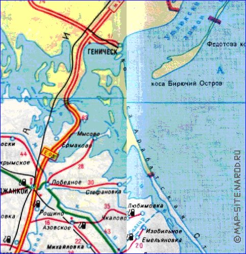 mapa de de estradas Crimeia