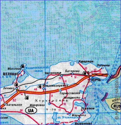 mapa de de estradas Crimeia