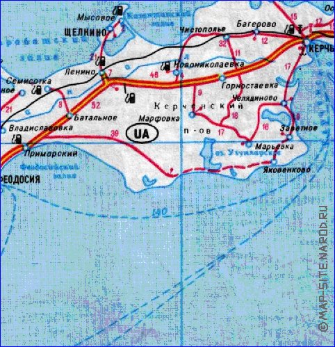 mapa de de estradas Crimeia