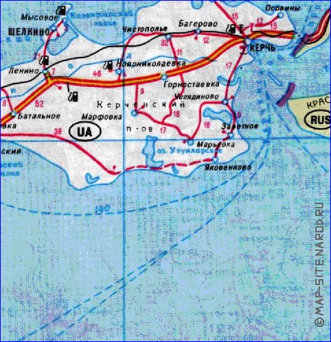 mapa de de estradas Crimeia