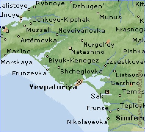 Fisica mapa de Crimeia em ingles