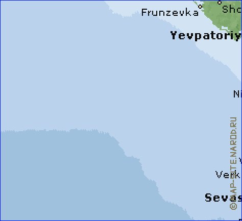 Physique carte de Crimee en anglais
