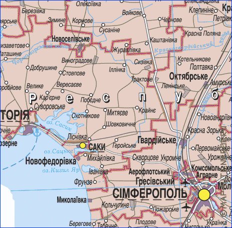 carte de Crimee de la langue ukrainienne