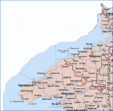 mapa de Crimeia do idioma ucraniano