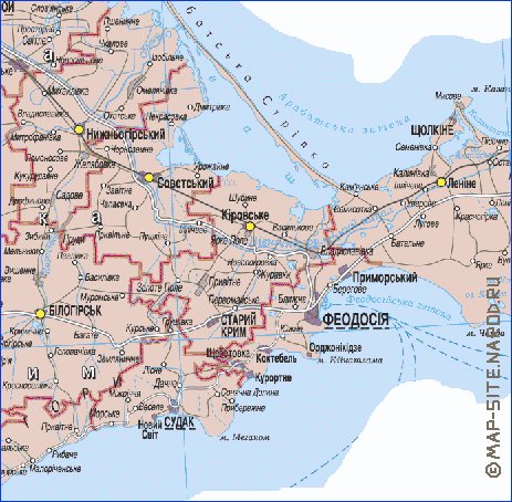 mapa de Crimeia do idioma ucraniano