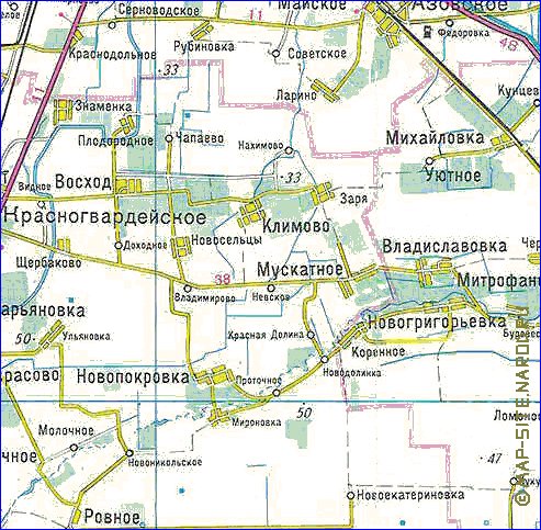 Карта нижнегорского района крыма подробная с селами