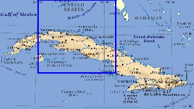 carte de Cuba en anglais