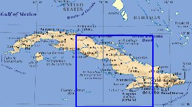 carte de Cuba en anglais