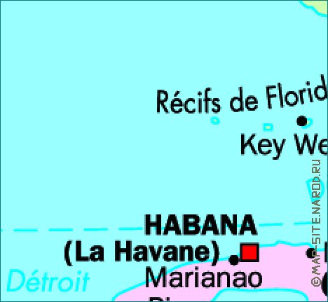 mapa de Cuba em frances