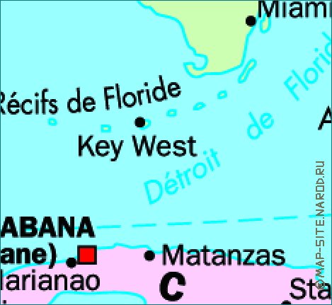 mapa de Cuba em frances