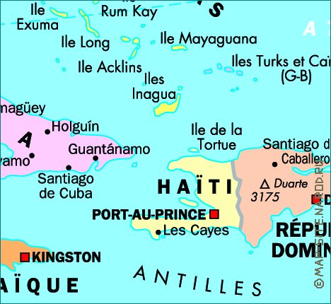 mapa de Cuba em frances