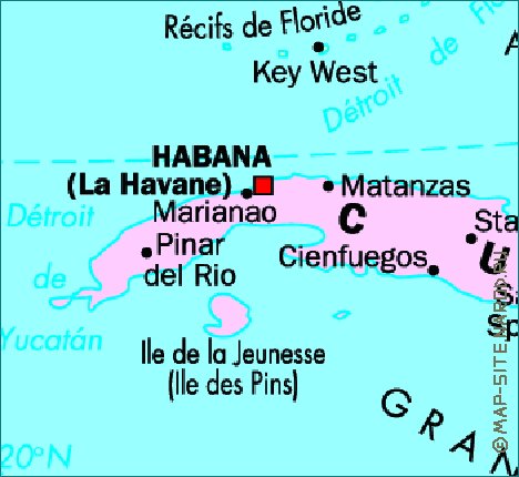 mapa de Cuba em frances